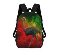 sinyumoney Children's Backpack 3D Printed Rasta Ostrich Schoolbag Student Daypack Fashion Casual Lightweight School Bags for School College Travel 17inch