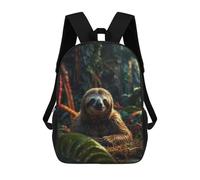 sinyumoney Children's Backpack 3D Printed Resting Three Toed Sloth Schoolbag Student Daypack Fashion Casual Lightweight School Bags for School College Travel 17inch