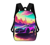 sinyumoney Children's Backpack 3D Printed Retro Car 1 Schoolbag Student Daypack Fashion Casual Lightweight School Bags for School College Travel 17inch