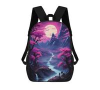 sinyumoney Children's Backpack 3D Printed Retro Fantasy Landscape Schoolbag Student Daypack Fashion Casual Lightweight School Bags for School College Travel 17inch