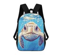 sinyumoney Children's Backpack 3D Printed Sea Turtle Underwater Portrait Schoolbag Student Daypack Fashion Casual Lightweight School Bags for School College Travel 17inch
