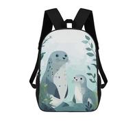 sinyumoney Children's Backpack 3D Printed Seals in A Blue World Schoolbag Student Daypack Fashion Casual Lightweight School Bags for School College Travel 17inch