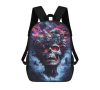 sinyumoney Children's Backpack, 3D Printed Skull Island Backpack, Backpack for Boys Girls, 17 Inch Adjustable Lightweight School Bag for Primary School 17inch
