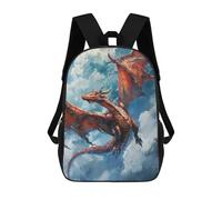 sinyumoney Children's Backpack 3D Printed Skyborne Dragon Schoolbag Student Daypack Fashion Casual Lightweight School Bags for School College Travel 17inch