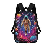 sinyumoney Children's Backpack, 3D Printed Space Odyssey Astronaut's Journey -1 Backpack, Backpack for Boys Girls, 17 Inch Adjustable Lightweight School Bag for Primary School 17inch
