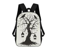 sinyumoney Children's Backpack 3D Printed Spooky Tree Silhouette Schoolbag Student Daypack Fashion Casual Lightweight School Bags for School College Travel 17inch