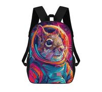 sinyumoney Children's Backpack 3D Printed Squirrel Astronaut Space Schoolbag Student Daypack Fashion Casual Lightweight School Bags for School College Travel 17inch