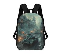 sinyumoney Children's Backpack 3D Printed Tanks Urban Warfare Schoolbag Student Daypack Fashion Casual Lightweight School Bags for School College Travel 17inch