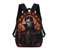 sinyumoney Children's Backpack 3D Printed The Vampire Count Schoolbag Student Daypack Fashion Casual Lightweight School Bags for School College Travel 17inch