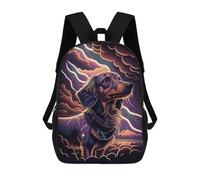 sinyumoney Children's Backpack, 3D Printed Thundering Canine Majesty -1 Backpack, Backpack for Boys Girls, 17 Inch Adjustable Lightweight School Bag for Primary School 17inch