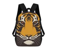 sinyumoney Children's Backpack 3D Printed Tiger Face Illustration Schoolbag Student Daypack Fashion Casual Lightweight School Bags for School College Travel 17inch