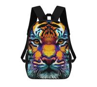 sinyumoney Children's Backpack 3D Printed Tiger Pop Art Animal Face Schoolbag Student Daypack Fashion Casual Lightweight School Bags for School College Travel 17inch