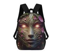 sinyumoney Children's Backpack 3D Printed Tree Spirit Face Schoolbag Student Daypack Fashion Casual Lightweight School Bags for School College Travel 17inch