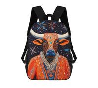 sinyumoney Children's Backpack 3D Printed Tribal Animal 13 Bull Schoolbag Student Daypack Fashion Casual Lightweight School Bags for School College Travel 17inch
