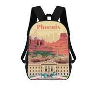 sinyumoney Children's Backpack 3D Printed Trip to Phoenix Schoolbag Student Daypack Fashion Casual Lightweight School Bags for School College Travel 17inch