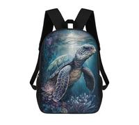 sinyumoney Children's Backpack 3D Printed Turtle Delightful Schoolbag Student Daypack Fashion Casual Lightweight School Bags for School College Travel 17inch
