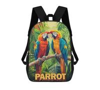 sinyumoney Children's Backpack 3D Printed Two Macaws in Jungle Schoolbag Student Daypack Fashion Casual Lightweight School Bags for School College Travel 17inch