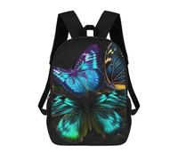 sinyumoney Children's Backpack 3D Printed Vibrant Butterfly Wall Art Schoolbag Student Daypack Fashion Casual Lightweight School Bags for School College Travel 17inch