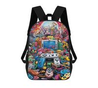 sinyumoney Children's Backpack, 3D Printed Video Game Odyssey -10 Backpack, Backpack for Boys Girls, 17 Inch Adjustable Lightweight School Bag for Primary School 17inch