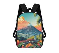 sinyumoney Children's Backpack 3D Printed Volcano Landscape in Ecuador Schoolbag Student Daypack Fashion Casual Lightweight School Bags for School College Travel 17inch