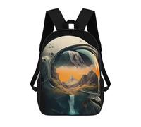 sinyumoney Children's Backpack 3D Printed Voyage to The Wild Schoolbag Student Daypack Fashion Casual Lightweight School Bags for School College Travel 17inch