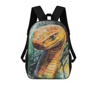 sinyumoney Children's Backpack 3D Printed Watercolor Snake Portrait Schoolbag Student Daypack Fashion Casual Lightweight School Bags for School College Travel 17inch