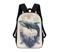 sinyumoney Children's Backpack 3D Printed Whale Mythical Beasts Schoolbag Student Daypack Fashion Casual Lightweight School Bags for School College Travel 17inch