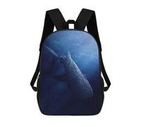 sinyumoney Children's Backpack 3D Printed Whale Shark Graceful Giant Schoolbag Student Daypack Fashion Casual Lightweight School Bags for School College Travel 17inch