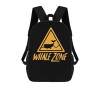 sinyumoney Children's Backpack 3D Printed Whale Zone on The Sea Natu Schoolbag Student Daypack Fashion Casual Lightweight School Bags for School College Travel 17inch
