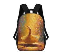 sinyumoney Children's Backpack, 3D Printed Whirling Dervish in Golden Light Backpack, Backpack for Boys Girls, 17 Inch Adjustable Lightweight School Bag for Primary School 17inch