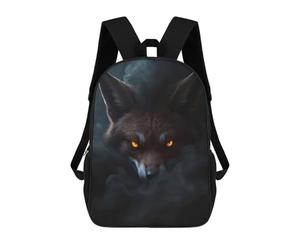 sinyumoney Children's Backpack 3D Printed Wild Fox Halloween Poster Schoolbag Student Daypack Fashion Casual Lightweight School Bags for School College Travel 17inch