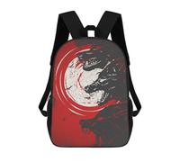 sinyumoney Children's Backpack 3D Printed Wolf Bloody Night Schoolbag Student Daypack Fashion Casual Lightweight School Bags for School College Travel 17inch