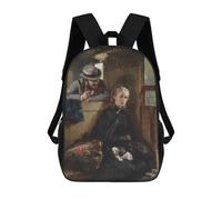 sinyumoney Children's Backpack 3D Printed Woman on A Train Schoolbag Student Daypack Fashion Casual Lightweight School Bags for School College Travel 17inch