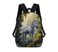 sinyumoney Children's Backpack 3D Printed Zebra Animal Art Schoolbag Student Daypack Fashion Casual Lightweight School Bags for School College Travel 17inch