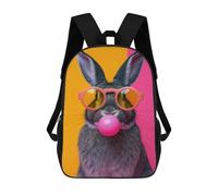 sinyumoney Children's Backpack 3D Rabbit Bubblegum Printed Bags Schoolbag Lightweight School Bags Fashion Fun Knapsack Student Daypack for Children 17inch