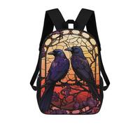 sinyumoney Children'S Backpack 3D Ravens Huginn And Muninn Printed Bags Schoolbag Lightweight School Bags Fashion Fun Knapsack Student Daypack For Children 17inch