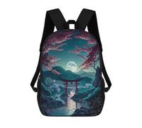 sinyumoney Children'S Backpack 3D Red Cherry Blossoms Leak Printed Bags Schoolbag Lightweight School Bags Fashion Fun Knapsack Student Daypack For Children 17inch