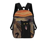 sinyumoney Children'S Backpack 3D Scream Meow Printed Bags Schoolbag Lightweight School Bags Fashion Fun Knapsack Student Daypack For Children 17inch
