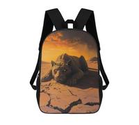 sinyumoney Children's Backpack 3D Shadow of The Last Sun Printed Bags Schoolbag Lightweight School Bags Fashion Fun Knapsack Student Daypack for Children 17inch