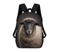 sinyumoney Children'S Backpack 3D Sheep Portrait on Dark Printed Bags Schoolbag Lightweight School Bags Fashion Fun Knapsack Student Daypack For Children 17inch