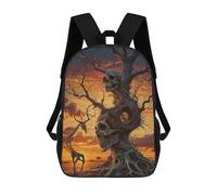 sinyumoney Children'S Backpack 3D Skull Tree And Animal Printed Bags Schoolbag Lightweight School Bags Fashion Fun Knapsack Student Daypack For Children 17inch