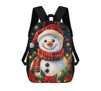 sinyumoney Children'S Backpack 3D Smiling Snowman Christmas Printed Bags Schoolbag Lightweight School Bags Fashion Fun Knapsack Student Daypack For Children 17inch