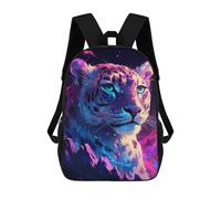sinyumoney Children's Backpack 3D Snow Leopard Aurora Printed Bags Schoolbag Lightweight School Bags Fashion Fun Knapsack Student Daypack for Children 17inch