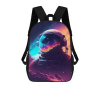 sinyumoney Children's Backpack 3D Space Is Wild Printed Bags Schoolbag Lightweight School Bags Fashion Fun Knapsack Student Daypack for Children 17inch