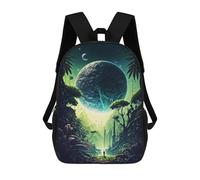 sinyumoney Children's Backpack 3D Space Mystic Forest Printed Bags Schoolbag Lightweight School Bags Fashion Fun Knapsack Student Daypack for Children 17inch