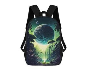 sinyumoney Children's Backpack 3D Space Mystic Forest Printed Bags Schoolbag Lightweight School Bags Fashion Fun Knapsack Student Daypack for Children 17inch
