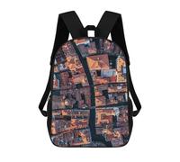 sinyumoney Children'S Backpack 3D Streets of Venice Printed Bags Schoolbag Lightweight School Bags Fashion Fun Knapsack Student Daypack For Children 17inch