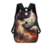 sinyumoney Children's Backpack 3D The Fox Yin And Yang Printed Bags Schoolbag Lightweight School Bags Fashion Fun Knapsack Student Daypack for Children 17inch