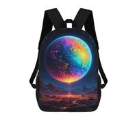 sinyumoney Children's Backpack 3D The Rainbow Planet Earth Printed Bags Schoolbag Lightweight School Bags Fashion Fun Knapsack Student Daypack for Children 17inch