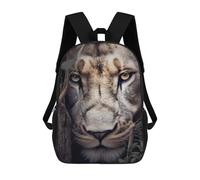 sinyumoney Children'S Backpack 3D The Wild King Lion Head Printed Bags Schoolbag Lightweight School Bags Fashion Fun Knapsack Student Daypack For Children 17inch